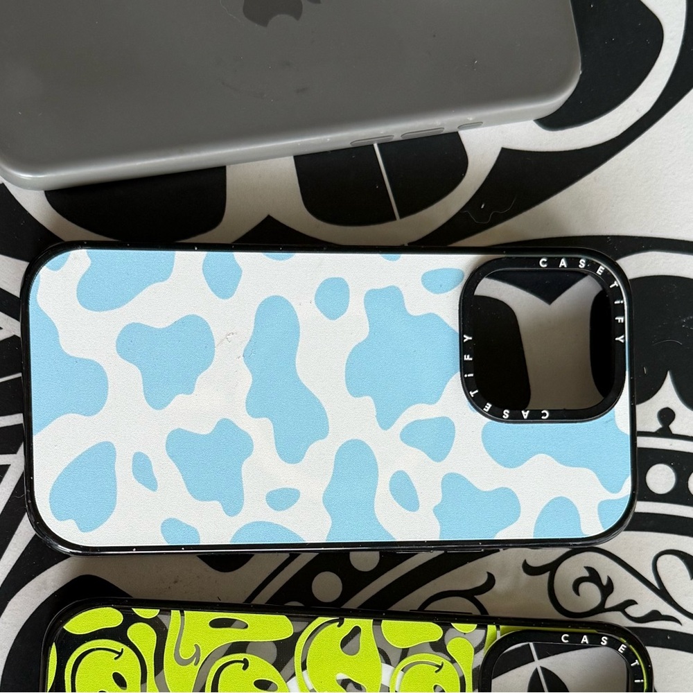Casetify Blue and White Cow Print iPhone 15 pro max Case